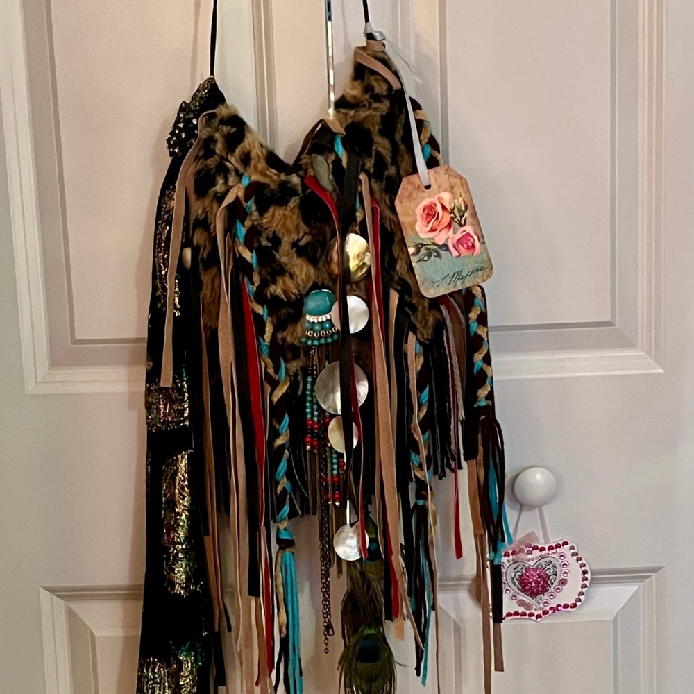 Tracy Myers Bohemian Multicolor Fringe Shoulder Bag